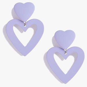 Lavender Heart Earrings